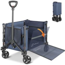 Homecall - Bollerwagen Faltbar Handwagen Transportwagen klappbar Einkaufstrolley (Erweiterbare Kapazität, bis 100KG), Für Einkaufen, Camping, Garten