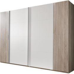 Schwebetürenschrank WIMEX "Lotto", weiß (struktureichefarben hell, weiß), B:225cm H:210cm T:65cm, Schränke