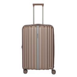 Hartschalen-Trolley TRAVELITE "PAROS, in verschiedenen Größen" Gr. B/H/T: 44cm x 65cm 25cm 63 l, braun (cappuccino), Koffer Hartschalen-Koffer Reisekoffer Reisegepäck Volumenerweiterung