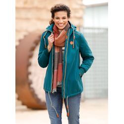 Anorak CASUAL LOOKS, Damen, Gr. 46, blau (petrol), 100% Polyester, Wattierung:100% Polyester, unifarben, Langarm, Jacken