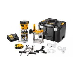 Dewalt - Oberfräse xr 18V 2 x 5Ah Li-Ion Klemme 6-8 mm - im Tsatak-Koffer mit 2 18V-Batterien + Ladegerät + Zubehör - DCW604P2-QW