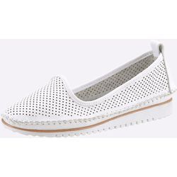 Slipper HEINE, Damen, Gr. 36, weiß, Leder, Glattleder, sportlich, Schuhe