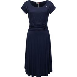 Sommerkleid RAGWEAR "Ivone Solid" Gr. L (40), Normalgrößen, blau (navy) Damen Kleider leichtes Jersey-Kleid in melierter Optik