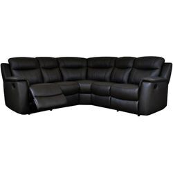 Relaxsofa Leder Ecksofa - Schwarz - evasion