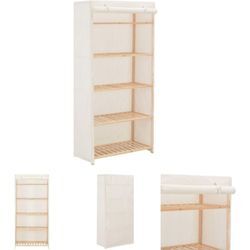 The Living Store Kleiderschrank Weiß 79 x 40 x 170 cm Stoff - Kleiderschränke