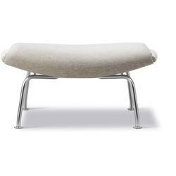 Wegner Ox Ottoman, brushed steel / clay 12