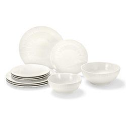 10-teiliges Geschirr-Set - Creme - Porzellan