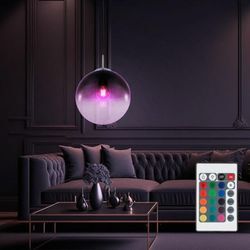 Kugel Decken Hänge Lampe dimmbar Wohn Zimmer fernbedienung Leuchte im Set inkl. rgb led Leuchtmittel