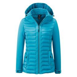 Steppjacke DEPROC ACTIVE "GILMOUR AIMEE Women", Damen, Gr. 36 (S), blau (hellblau), 100% Polyester, sportlich, figurbetont, Langarm mit innenliegendem Gummizug, Jacken, auch in Großen Größen erhältlich