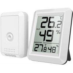 Innen- und Außenthermometer, vernetztes Thermometer mit kabellosem Außensensor, Hygrometer-Thermometer