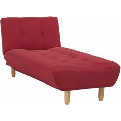 Beliani - Chaiselongue Universal Rot Stoffbezug Gesteppt mit Schlaffunktion Verstellbare Rückenlehne Holzfüße Retro-Design Wohnzimmer Ausstattung