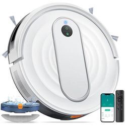 Laresar P10 Staubsauger Roboter, 4500Pa Saugroboter mit Wischfunktion, verbunden mit WLAN/Alexa/App, ideal für Tierhaare/Teppiche/Hartböden