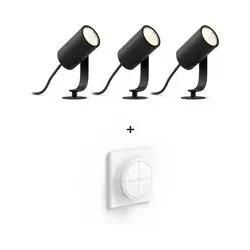 Philips Hue LED Spot Lily Basis Kit (3er-Set) + Tap Dial Schalter