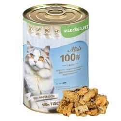 Lyra Pet Lecker.Pet Mia's 100 % Lachs Katzenfutter Nassfutter 18x400 g