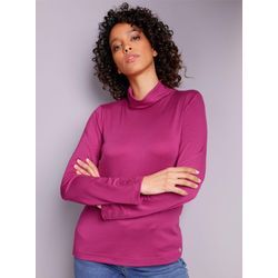 Rollkragenshirt CREATION L PREMIUM "Lyocell-Shirt" Gr. 50, pink (magenta), Damen, 96% Lyocell, 4% Elasthan, unifarben, Shirts