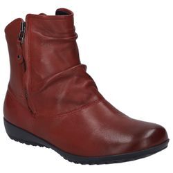 Stiefelette JOSEF SEIBEL "Naly 24" Gr. 37, rot (rot used), Damen, Leder, used, Schuhe, Reißverschluss Stiefel, Winterstiefelette mit zwei Reißverschlüssen