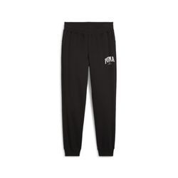 Trainingshose PUMA "SQUAD SWEATPANTS FL CL" Gr. S, N-Gr, schwarz (puma schwarz), Herren, Fleece, Obermaterial: 66% Baumwolle, 34% Polyester, bedruckt, Hosen