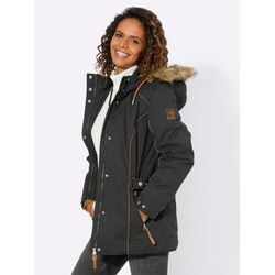 Steppjacke CASUAL LOOKS Gr. 38, schwarz, Damen, 50% Polyester, 37% Baumwolle, 13% Polyamid, Kunstpelz:80% Polyacryl, 20% Polyester, unifarben, Jacken