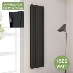 Elegant - Design Heizkörper Anthrazit Flachheizkörper Heizung Vertikal Doppellagig 1800x462mm