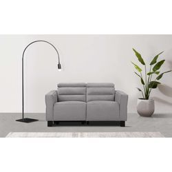 2-Sitzer PLACES OF STYLE "Carpari, 162 cm, mit manueller od. elektrischer Relaxfunktion und USB", grau (hellgrau), B:162cm H:97cm T:100cm, Sofas, sowie Kopfteilverstellung