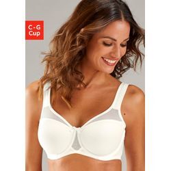 Minimizer-BH NUANCE Gr. 100, Cup E, beige (cream), Damen, Obermaterial: 79% Polyamid, 15% Polyester, 6% Elasthan, BHs, mit Bügel und transparenten Netzeinsätzen im Obercup