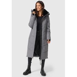 Winterjacke MARIKOO "Nadaree XVI" Gr. XS, grau Damen Jacken Stepp Mantel mit großer Kapuze