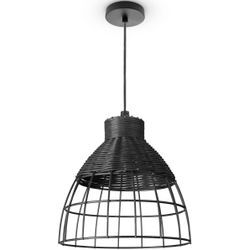 Pendelleuchte PACO HOME "PUCA" Lampen Gr. Ø 24cm H: 33cm, schwarz Lampe Pendelleuchte Korb Stahl Papier Esstisch Boho E27