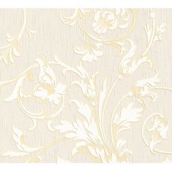 ARCHITECTS PAPER Textiltapete "Tessuto" Blumen-Tapete Floral Tapeten Wohnzimmer Schlafzimmer Küche Flur Design,, gold (creme gold), B/L: 0,53m x 10,05m, Rollen: