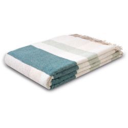 Plaid BIEDERLACK "Teal Charming" Wohndecken Gr. B/L: 150cm x 200cm, beige (natur, grün) mit Franse