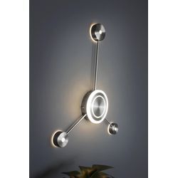 LED Wandleuchte ECO-LIGHT "LED-Wandleuchte SOLAR", grau (satin nickel), LampenB:46,00cm L:53,00cm, B:46,00cm L:53,00cm