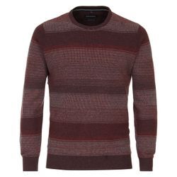 Strickpullover CASAMODA "CASAMODA Pullover gestreift" Gr. L, rot (dunkelrot) Herren Pullover