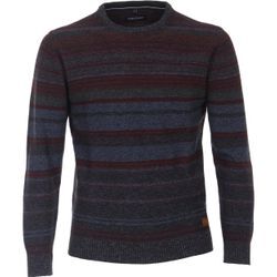 Strickpullover CASAMODA "CASAMODA Pullover gestreift" Gr. L, rot (dunkelrot) Herren Pullover