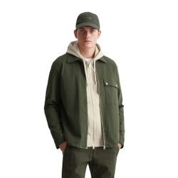 Kurzjacke MARC O'POLO "aus Bio-Baumwoll-Mix" Gr. L, grün, Herren, Obermaterial: 98% Baumwolle, 2% Elasthan, Jacken