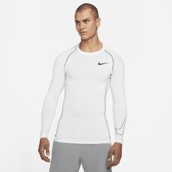 Nike Pro Dri-FIT Langarm-Oberteil mit enger Passform für Herren - Weiß