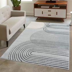 Teppich CARPET CITY "BONITO7157", grau, B:160cm H:11mm L:230cm, Obermaterial: 100% Polypropylen, Teppiche, Flachflor, Hochtief-Muster/ 3D-Effekt, Geo-Muster, für Wohnzimmer