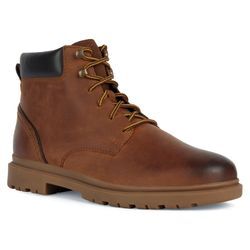 Schnürboots GEOX "U ANDALO A", Herren, Gr. 41, braun, Leder, casual, Schuhe, Worker Boots, Schnürstiefel mit Geox Spezial Membrane