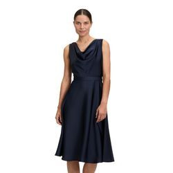 Cocktailkleid VERA MONT "Vera Mont mit Wasserfallausschnitt" Gr. 36, Normalgrößen, blau (night sky), Damen, Obermaterial: 100% Polyester. Futter: Polyester., Kleider Form