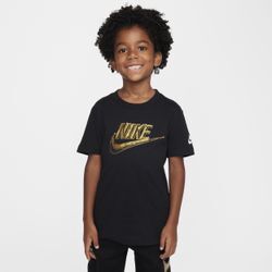 Nike Metallic Futura T-Shirt für jüngere Kinder - Schwarz