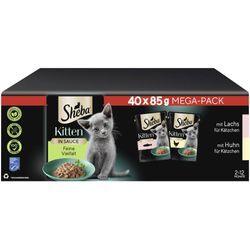 Portionsbeutel Multipack Mega-Pack Kitten in Sauce Feine Vielfalt mit Lachs, mit Huhn MSC 40 x 85g