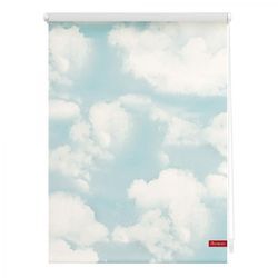 Rollo Klemmfix, ohne Bohren, blickdicht, Wolken - Blau, 90 x 150 cm (B x L)