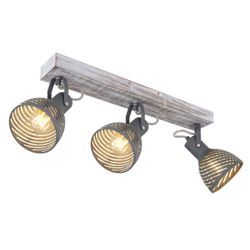 Lighting - MORI - Strahler Holz antik weiß getüncht, 3x E27