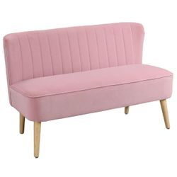 2-Sitzer Stoffsofa Polstersofa Sitzmöbel Loungesofa Rosa 117 x 56,5 x 77 cm