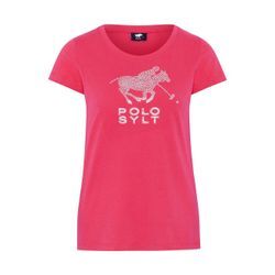 Polo Sylt T-Shirt Damen Baumwolle bedruckt, pink