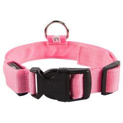 Wiederaufladbares und wasserdichtes Hunde-Lichthalsband, Sicherheits-LED-Hundehalsband mit verstellbarem Gürtel für (Rosa, M)