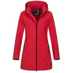 Softshelljacke ALESSANDRO SALVARINI "Alessia", Damen, Gr. 4XL (48), rot, Obermaterial: 96% Polyester, 4% Elasthan; Innenmaterial: 100% Polyester, Jacken, lang mit abnehmbarer Kapuze