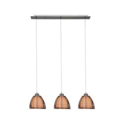 BRILLIANT Lampe Relax Pendelleuchte 3flg bronze/chrom 3x A60, E27, 60W, g.f. Normallampen n. ent. In der Höhe einstellbar / Kabel kürzbar Für LED-Leuchtmittel geeignet