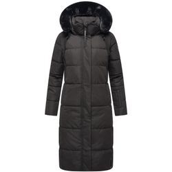 NAVAHOO Damen Winter Steppmantel Stepp Jacke Mantel Parka Mit Warm Kapuze & Recyceltes Obermaterial Blitzliebe