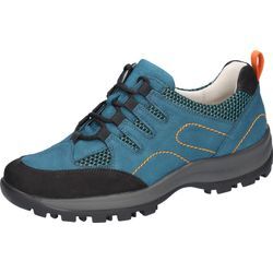 Schnürschuh WALDLÄUFER "HOLLY", Damen, Gr. 4,5 (37,5), blau (türkis, schwarz), Nubukleder, Textil, sportlich, Schuhe, Freizeitschuh, Halbschuh, Outdoorschuh mit Profilsohle, H-Weite