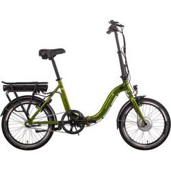 E-Bike SAXONETTE "Compact plus S" Gr. 42, grün (olivgrün), E-Bikes, 42cm, 20 Zoll (50,80cm), Pedelec, Elektrofahrrad für Damen u. Herren