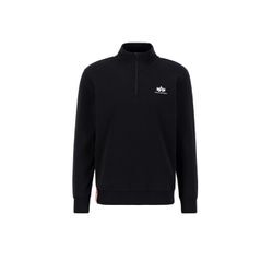 Sweater ALPHA INDUSTRIES "Alpha Industries Men - Sweatshirts Half Zip Sweater SL" Gr. L, schwarz, Herren, Obermaterial: 80% Baumwolle, 20% Polyester, Sweatshirts